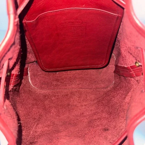 Coach 9952 Bucket Bag Women Red Vintage Leather Drawstring USA Made - Picture 3 of 14
